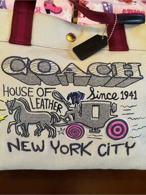 Coach Canvas Textured Tote 5683 Embroidered COACH NYC House of Leather